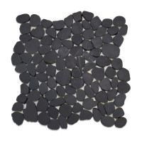 black mini sliced Pebble Mosaics