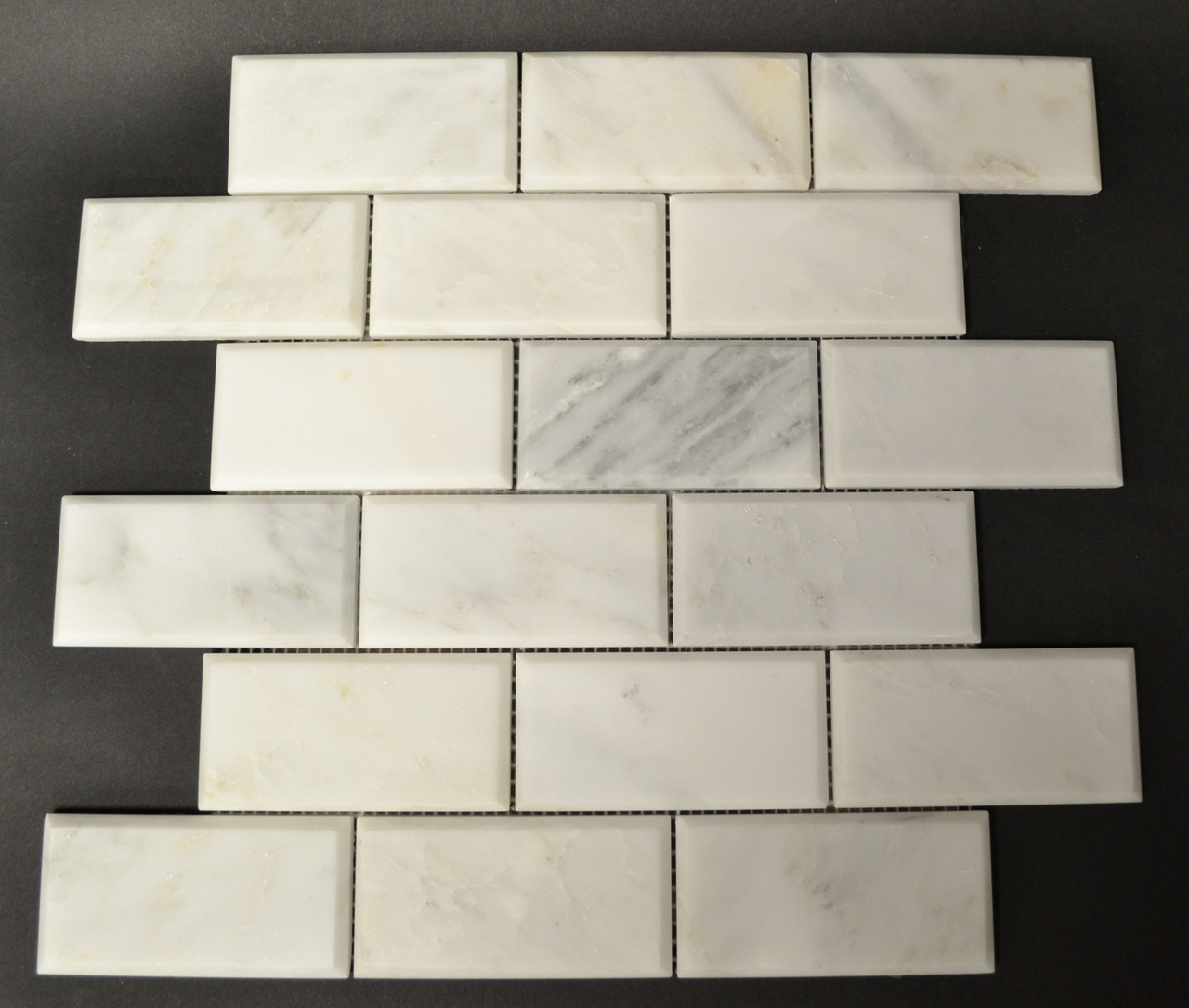 Ocean White Marble POLISHED 2×4 Beveled Mosaics – Hillsboro Carpet