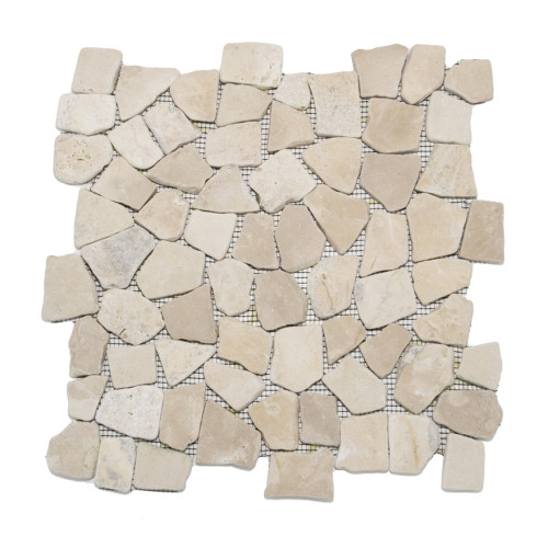 Random Stone MosaicsZPM005_Tan_Marble_Mosaic